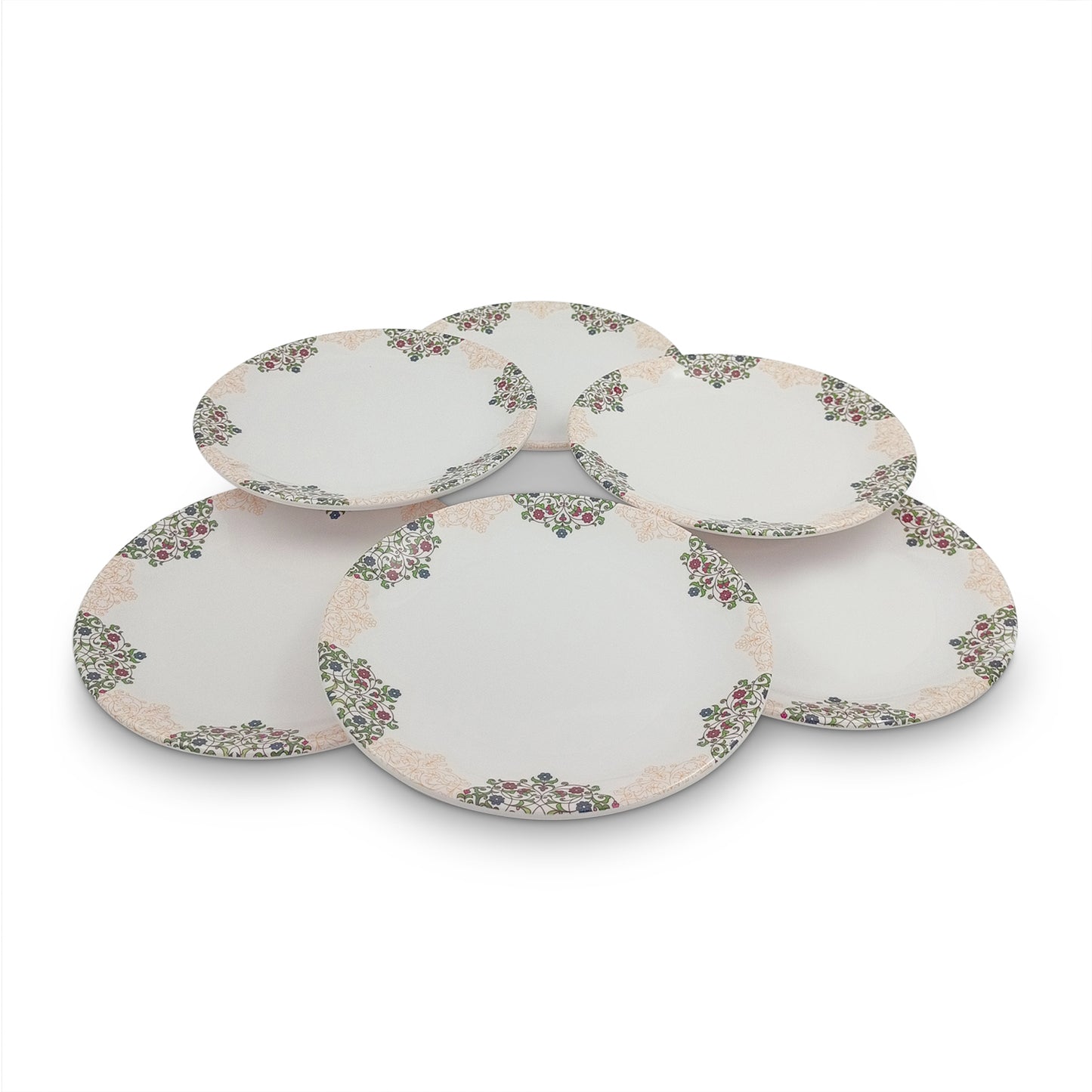 SUPERWARE | Pure Melamine | Dinner Plate Set – Ethnic Art (10.75”) | 6 Nos. | Stain Free, Glazed Finish