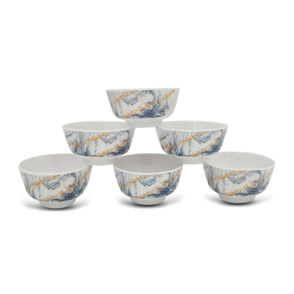 SUPERWARE | Pure Melamine | Bowl Set - Evoque 4" | 6 Nos. | Stain Free, Glazed Finish