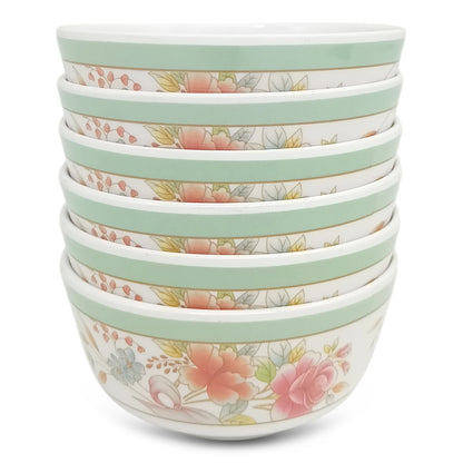 SUPERWARE | Pure Melamine | Bowl Set - Floris 4" | 6 Nos. | Stain Free, Glazed Finish