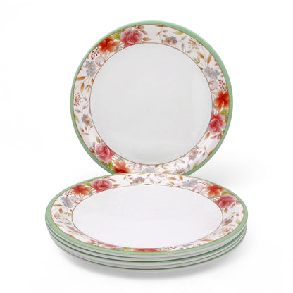 SUPERWARE | Pure Melamine | Dinner Plate Set – Floris (11.0") | 6 Nos. | Stain Free, Glazed Finish