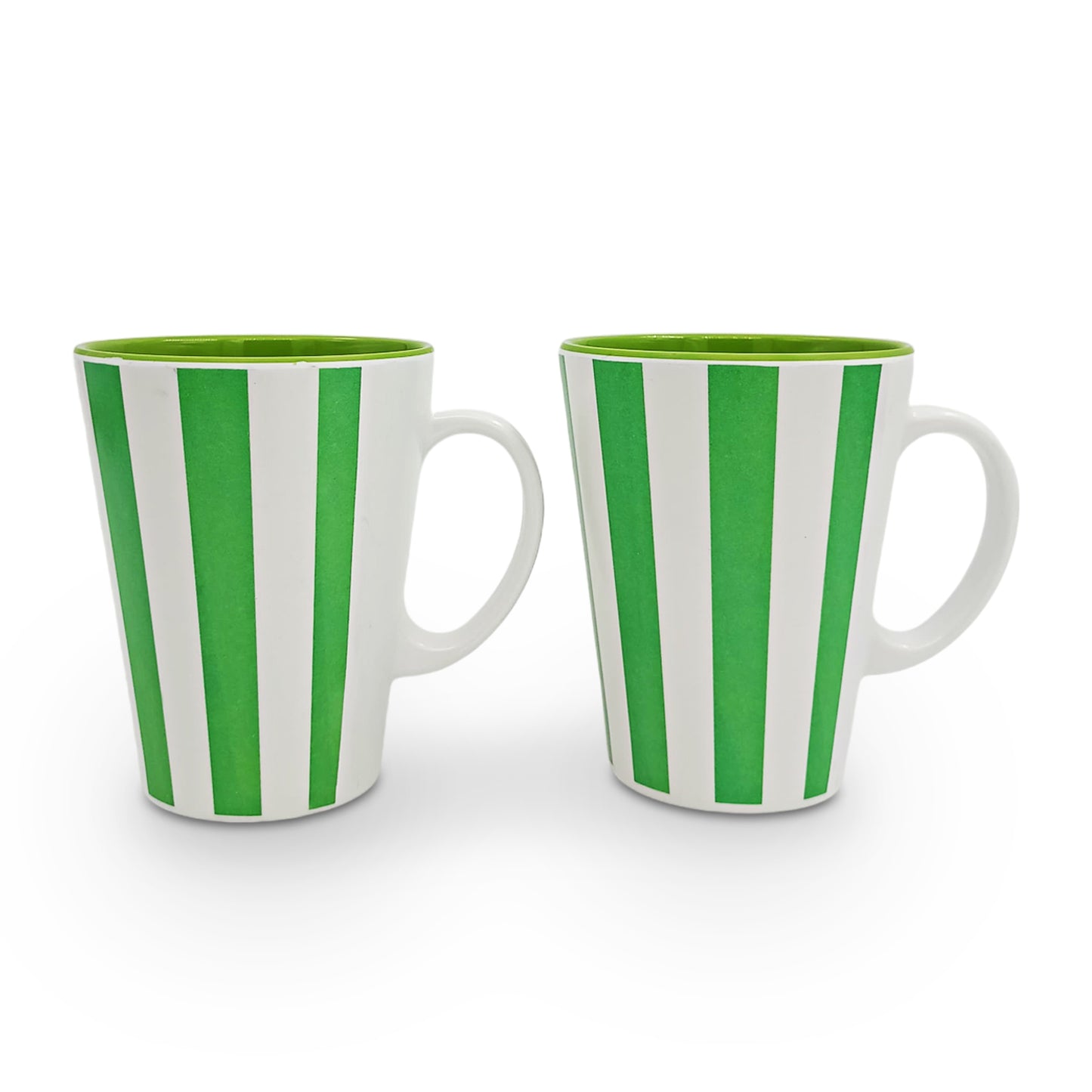 SUPERWARE | Pure melamine | Coffee Mug - VERTILINE FOREST GREEN 3.5" | Two Tone | Set of 2 Stain Free, Glazed Finish