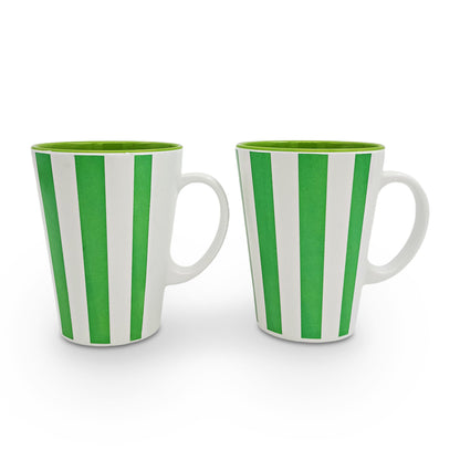 SUPERWARE | Pure melamine | Coffee Mug - VERTILINE FOREST GREEN 3.5" | Two Tone | Set of 2 Stain Free, Glazed Finish
