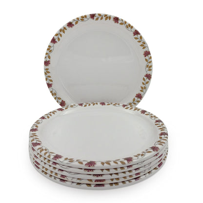 SUPERWARE | Pure Melamine | Buffet Plate Set – Garden Flower (12.5”) | 6 Nos. | Stain Free, Glazed Finish