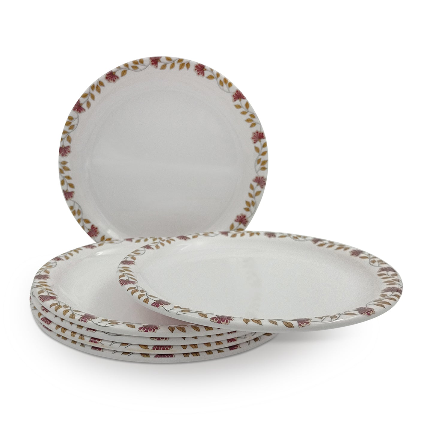 SUPERWARE | Pure Melamine | Buffet Plate Set – Garden Flower (12.5”) | 6 Nos. | Stain Free, Glazed Finish