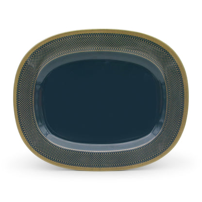SUPERWARE | Pure Melamine | Dinner Set - Golden Glory Navy Blue | Set Of 31 Pcs. | Stain Free, Glazed Finish