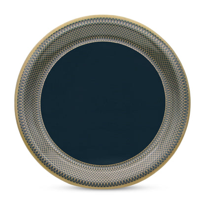 SUPERWARE | Pure Melamine | Dinner Set - Golden Glory Navy Blue | Set Of 40 Pcs. | Stain Free, Glazed Finish