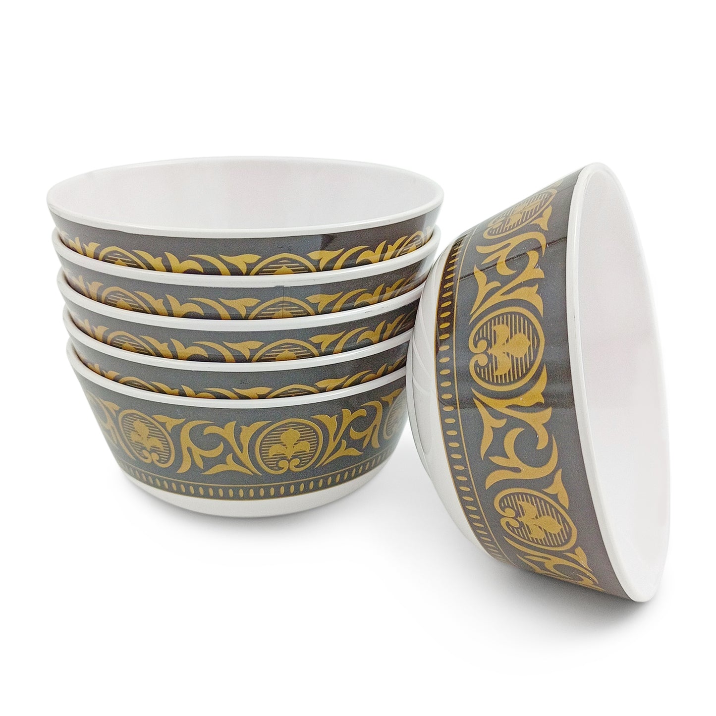 SUPERWARE | Pure Melamine | Katori Set - Golden Rado (3.5") | 6 Nos. | Stain Free, Glazed Finish