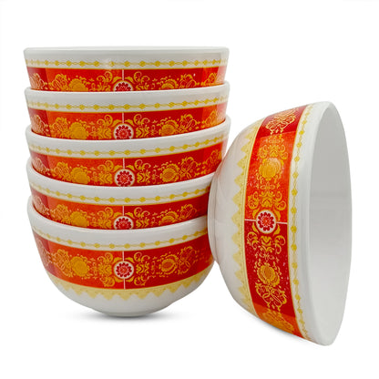 SUPERWARE | Pure Melamine | Bowl Set - GOLDHILL 4" | 6 Nos. | Stain Free, Glazed Finish