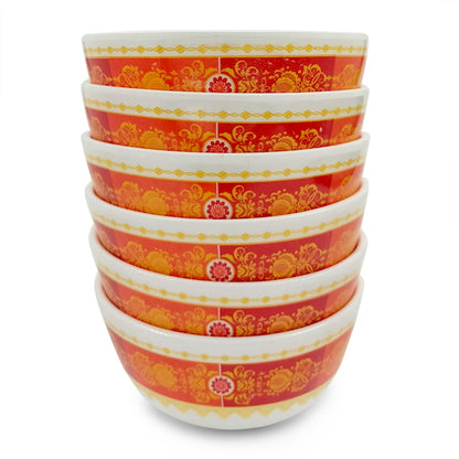 SUPERWARE | Pure Melamine | Bowl Set - GOLDHILL 4" | 6 Nos. | Stain Free, Glazed Finish