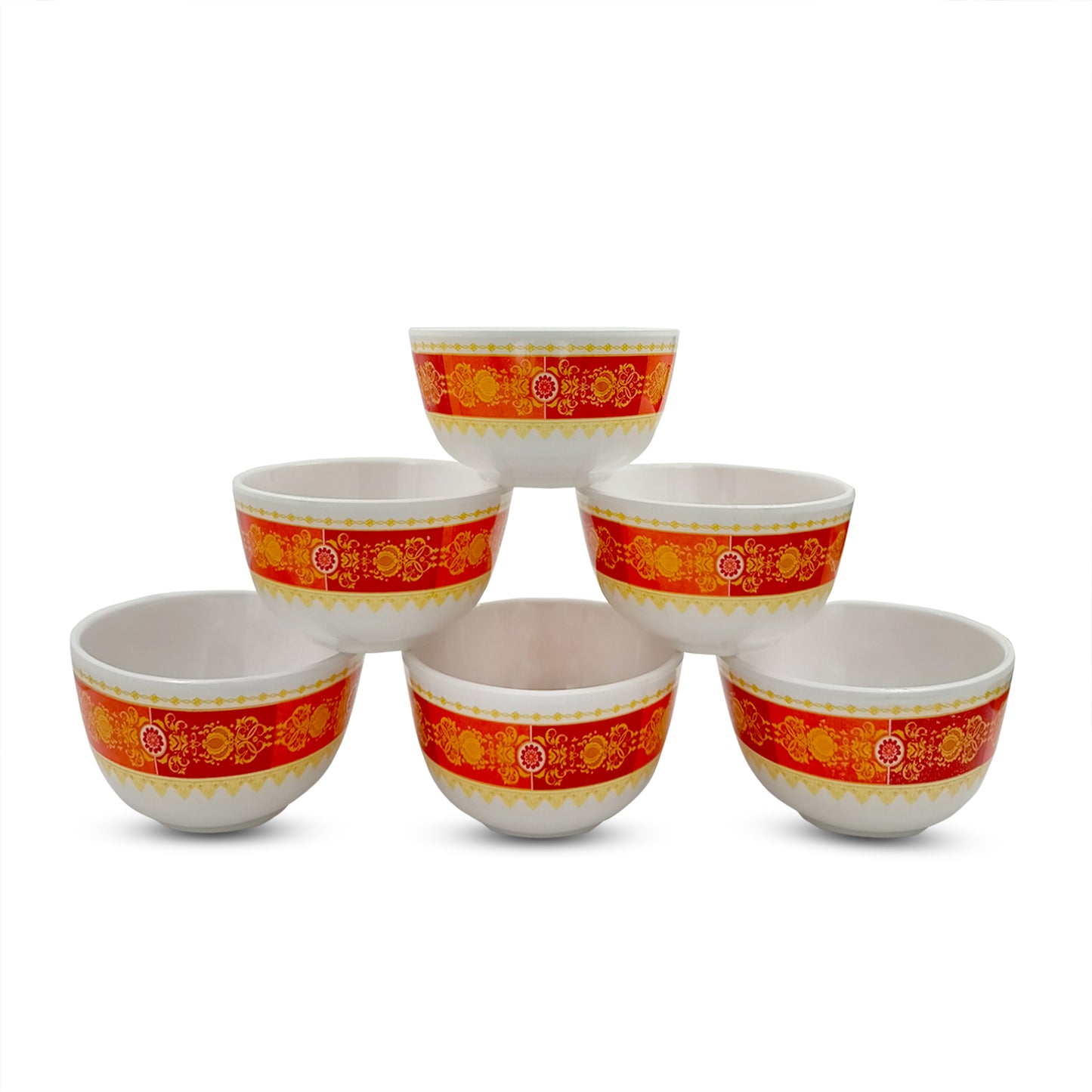 SUPERWARE | Pure Melamine | Bowl Set - GOLDHILL 4" | 6 Nos. | Stain Free, Glazed Finish