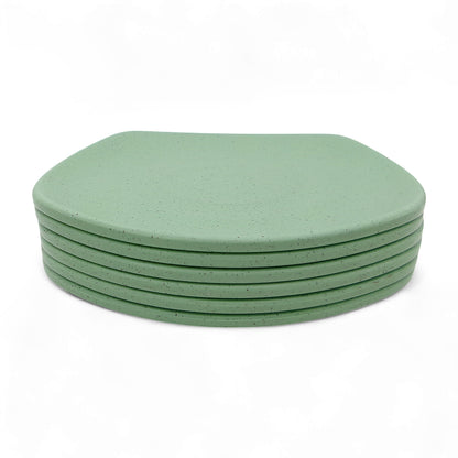 SUPERWARE | Pure Melamine | Square Small Plate Set - Green Sand (7.5") | 6 Nos. | Stain Free, Glazed Finish