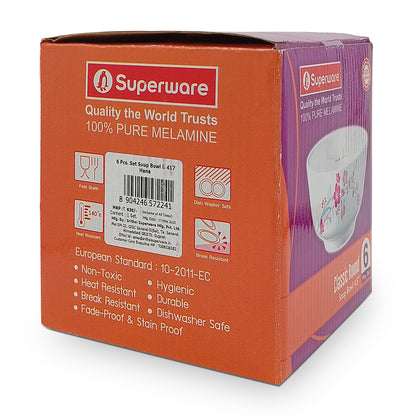SUPERWARE | Pure Melamine | Katori Set - Hana (3.5") | 6 Nos. | Stain Free, Glazed Finish