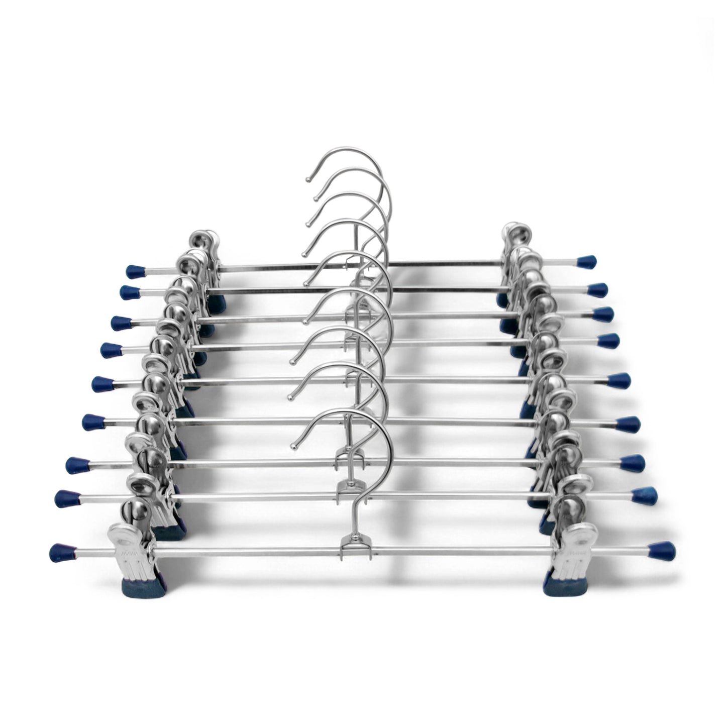 MAWA | Made in Germany | Metal Hanger Set | Trouser Hanger | Clip K 30/D | Two Adjustable MAWA Clips | 360° Rotatable Swivel Hook | Space Saver | 10 Pieces