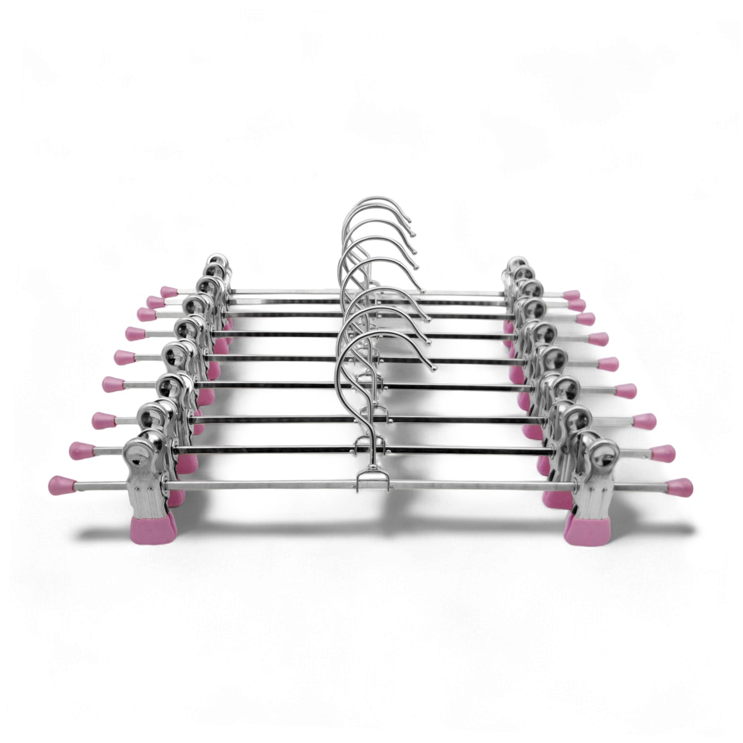 MAWA | Made in Germany | Metal Hanger Set | Trouser Hanger | Clip K 30/D | Two Adjustable MAWA Clips | 360° Rotatable Swivel Hook | Space Saver | 10 Pieces