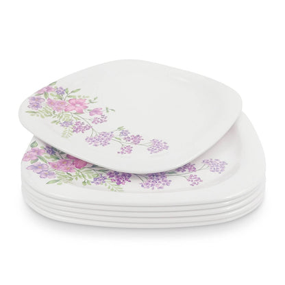 SUPERWARE | Pure Melamine | Small Plate Set - Lilac Flower (7.5") | 6 Nos.| Stain Free, Glazed Finish