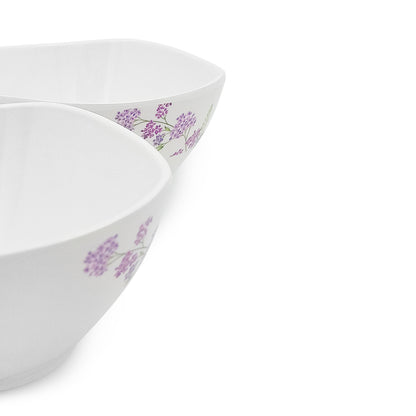 SUPERWARE | Pure Melamine | Bowl Set - Lilac Flower 4" | 6 Nos. | Stain Free, Glazed Finish