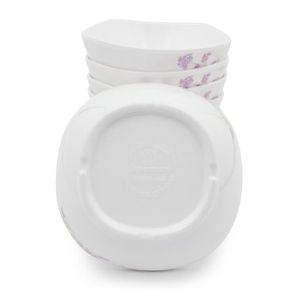 SUPERWARE | Pure Melamine | Bowl Set - Lilac Flower 4" | 6 Nos. | Stain Free, Glazed Finish