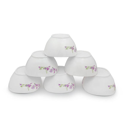 SUPERWARE | Pure Melamine | Bowl Set - Lilac Flower 4" | 6 Nos. | Stain Free, Glazed Finish