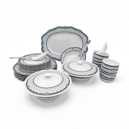 SUPERWARE | Pure Melamine | Dinner Set - Gardenia Luxe | Set Of 38 Pcs. | Stain Free, Glazed Finish