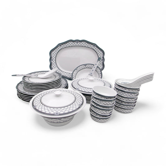SUPERWARE | Pure Melamine | Dinner Set - Gardenia Luxe | Set Of 38 Pcs. | Stain Free, Glazed Finish