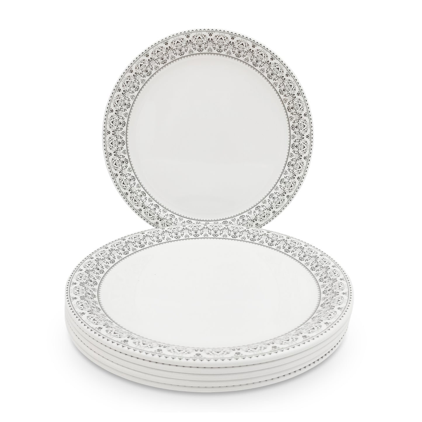 SUPERWARE | Pure Melamine | Dinner plate Set - MANILA GREY (11.0") | 6 Nos. | Stain Free, Glazed Finish