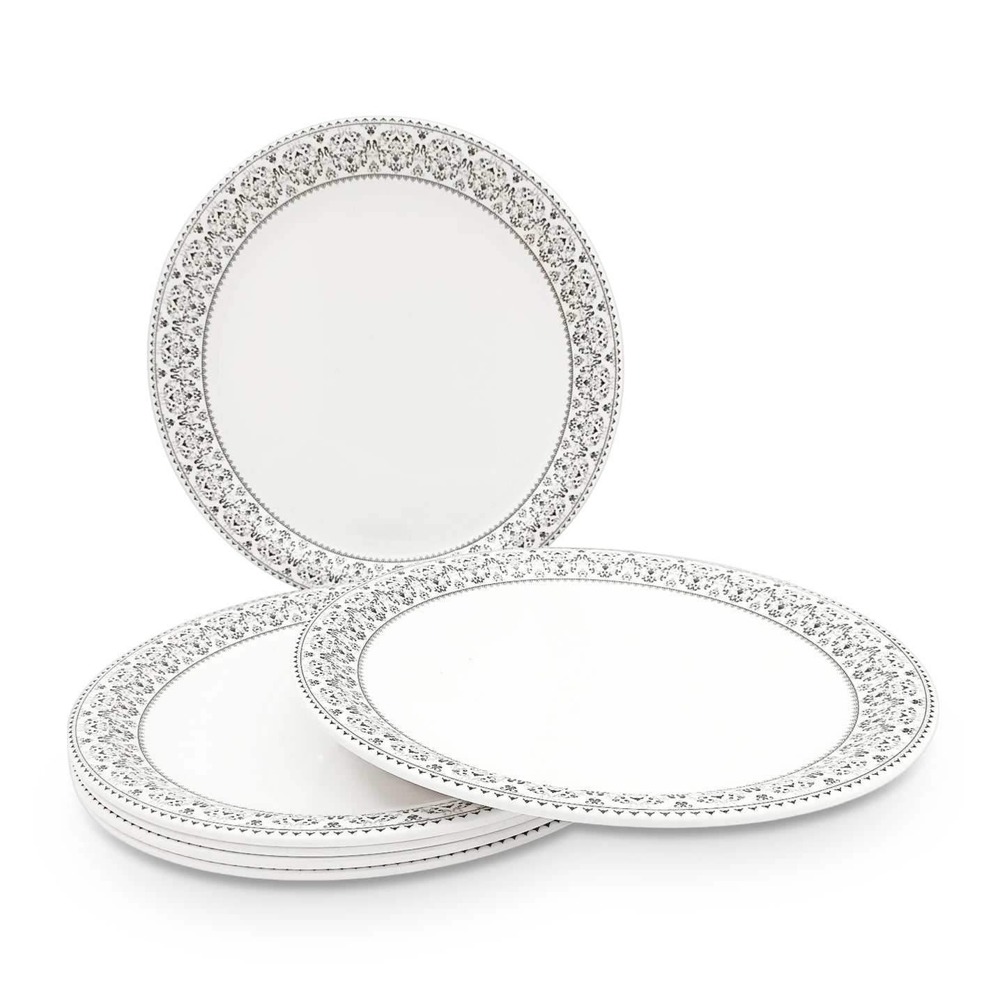 SUPERWARE | Pure Melamine | Dinner plate Set - MANILA GREY (11.0") | 6 Nos. | Stain Free, Glazed Finish