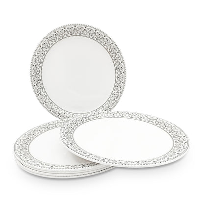 SUPERWARE | Pure Melamine | Dinner plate Set - MANILA GREY (11.0") | 6 Nos. | Stain Free, Glazed Finish