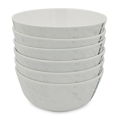 SUPERWARE | Pure Melamine | Bowl Set - Marbo Stitch 4" | 6 Nos. | Stain Free, Glazed Finish