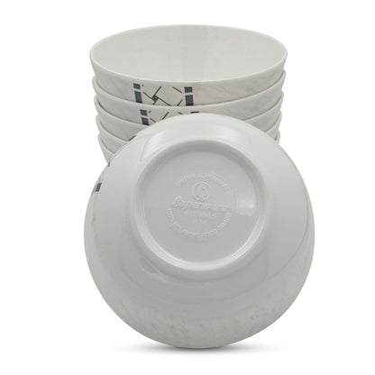 SUPERWARE | Pure Melamine | Bowl Set - Marbo Stitch 4" | 6 Nos. | Stain Free, Glazed Finish