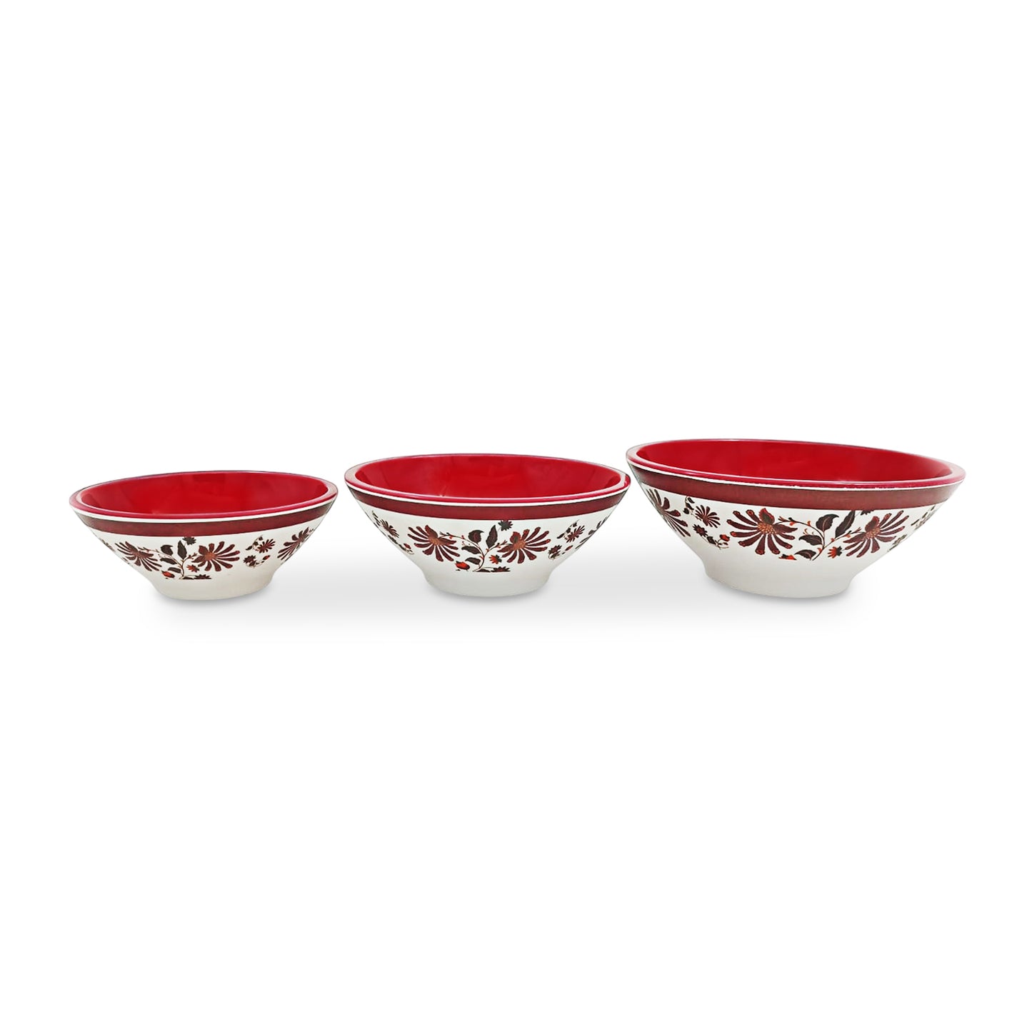SUPERWARE | Pure Melamine | Mango Bowl - PALMONA | Set of 3 Pcs. | Stain Free, Glazed Finish