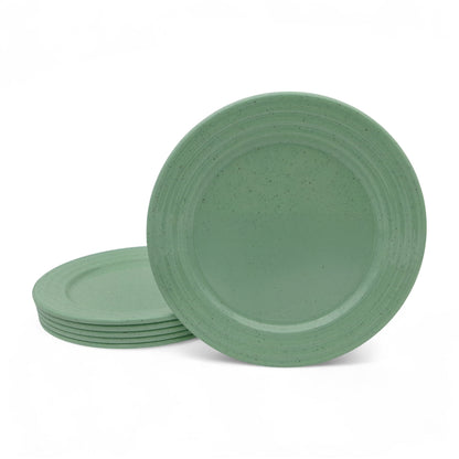 SUPERWARE | Pure Melamine | Classic Plus Dinner Plate Set - Green Sand (11.0") | 6 Nos. | Stain Free, Glazed Finish