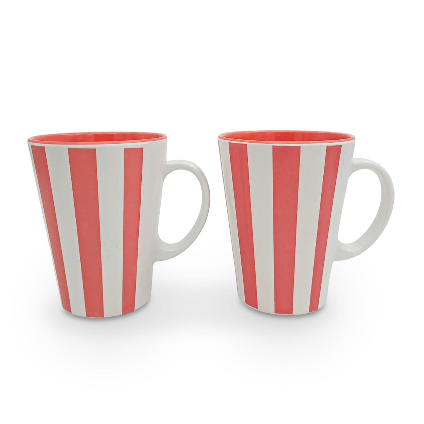 SUPERWARE | Pure melamine | Coffee Mug - VERTILINE PEACH 3.5" | Two Tone | Set of 2 Stain Free, Glazed Finish