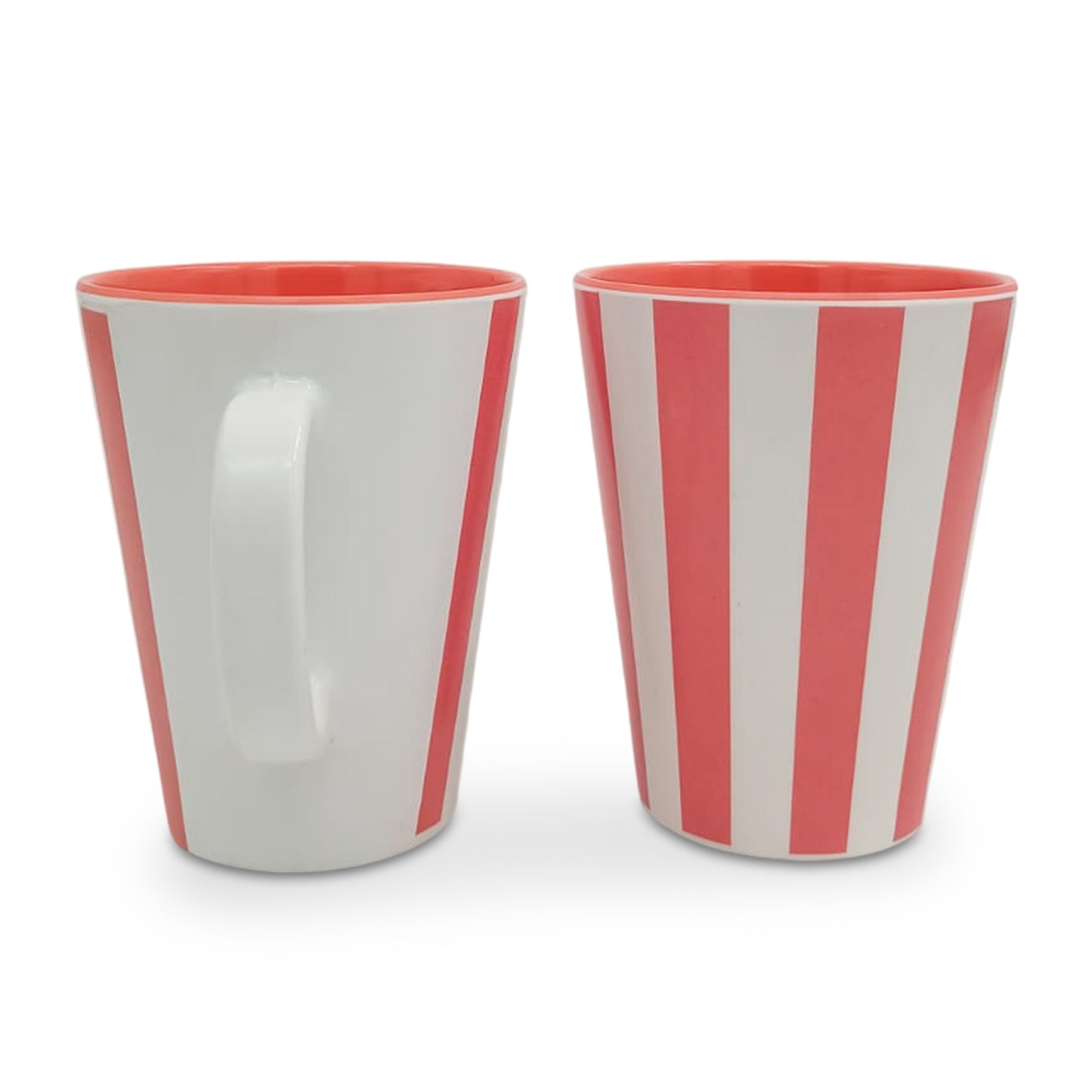 SUPERWARE | Pure melamine | Coffee Mug - VERTILINE PEACH 3.5" | Two Tone | Set of 2 Stain Free, Glazed Finish