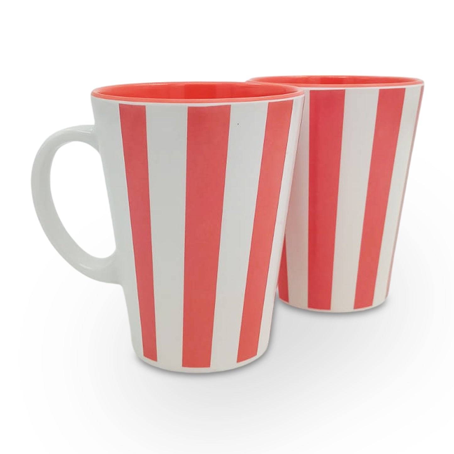 SUPERWARE | Pure melamine | Coffee Mug - VERTILINE PEACH 3.5" | Two Tone | Set of 2 Stain Free, Glazed Finish