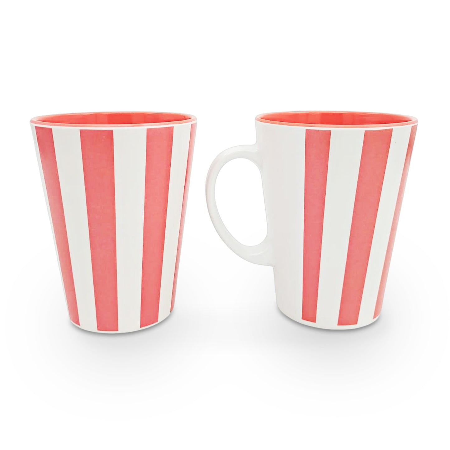 SUPERWARE | Pure melamine | Coffee Mug - VERTILINE PEACH 3.5" | Two Tone | Set of 2 Stain Free, Glazed Finish