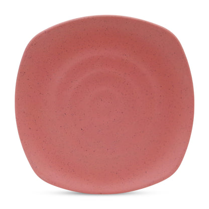 SUPERWARE | Pure Melamine | Square Dinner Plate Set - Pink Sand (11.0") | 6 Nos.| Stain Free, Glazed Finish