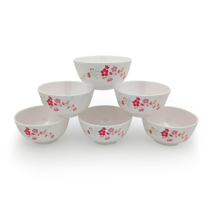 SUPERWARE | Pure Melamine | Bowl Set - Pink Aura 4" | 6 Nos. | Stain Free, Glazed Finish