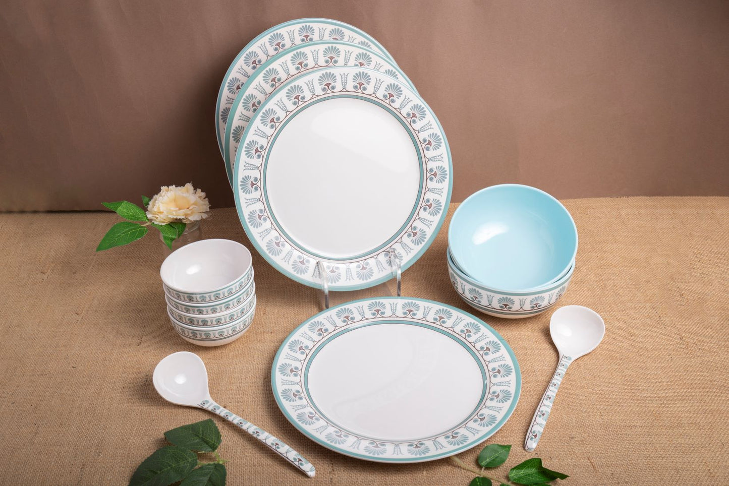 EKTRA | Premium Melamine | Dinner Set - Plamette (Set of 20 Pcs.) | Durable, Fade proof