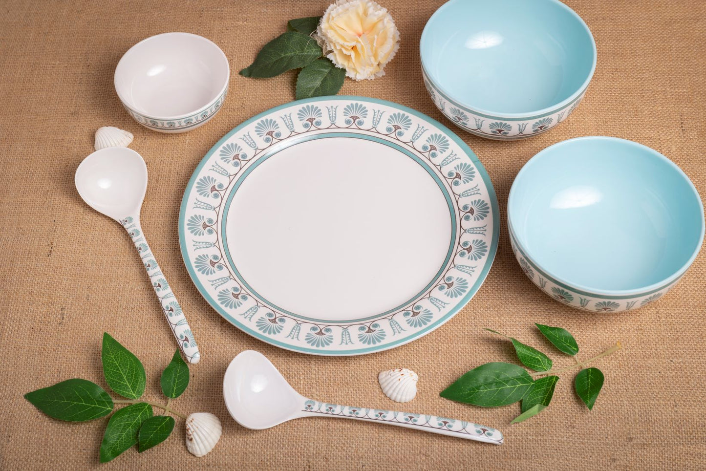 EKTRA | Premium Melamine | Dinner Set - Plamette (Set of 20 Pcs.) | Durable, Fade proof