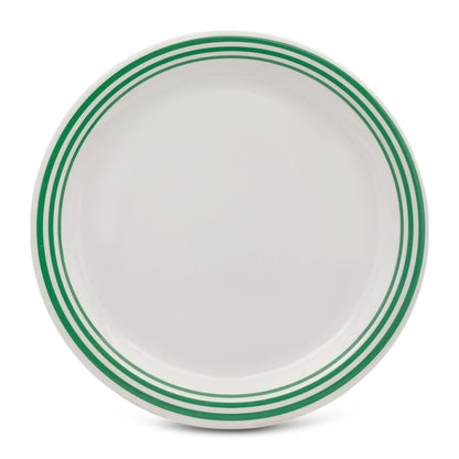SUPERWARE | Pure melamine | Small Plate Set - Green Lines (7.5") | 6 Nos. | Stain Free, Glazed Finish