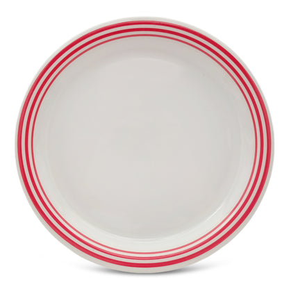 SUPERWARE | Pure melamine | Small Plate Set - Red Lines (7.5") | 6 Nos. | Stain Free, Glazed Finish
