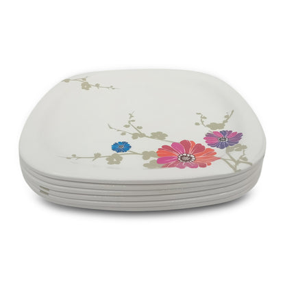 SUPERWARE | Pure Melamine | Dinner Plate Set – Barbeto Daisy (11.0") | 6 Nos. | Stain Free, Glazed Finish