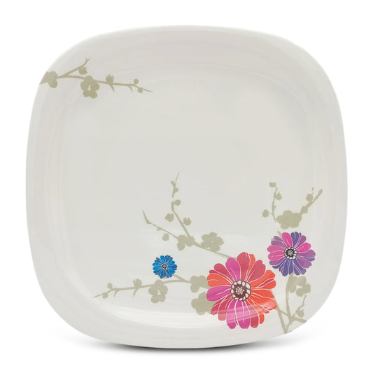 SUPERWARE | Pure Melamine | Buffet Plate Set – Barbeto Daisy (12.5”) | 6 Nos. | Stain Free, Glazed Finish