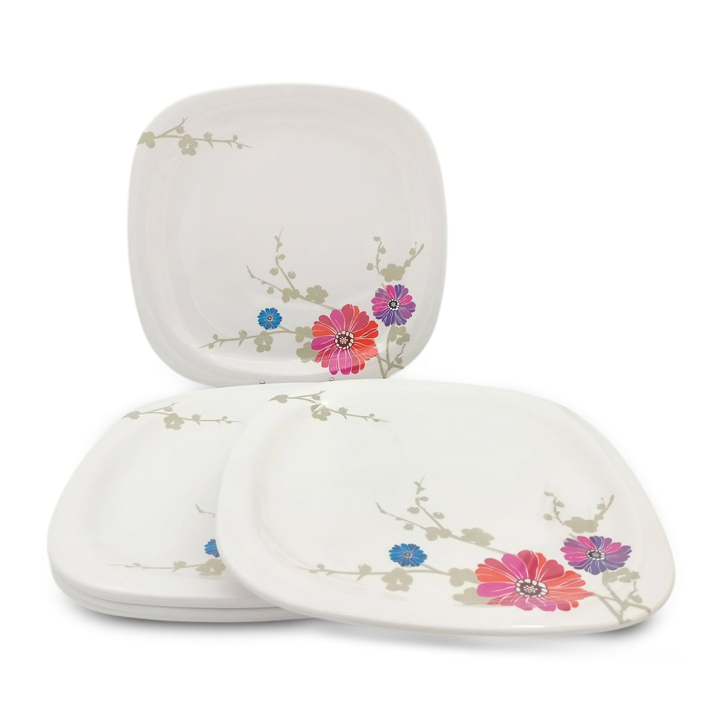 SUPERWARE | Pure Melamine | Dinner Plate Set – Barbeto Daisy (11.0") | 6 Nos. | Stain Free, Glazed Finish