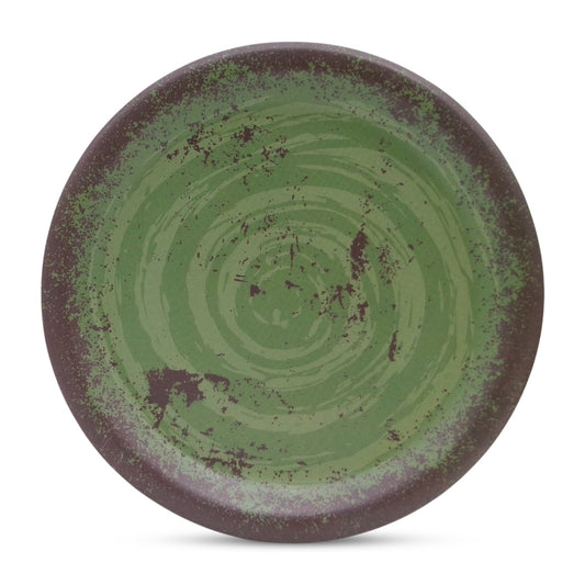SUPERWARE | Pure Melamine | Dinner Plate Set - Rustic Q Olive Green (11.0") | 6 Nos. | Stain Free, Glazed Finish