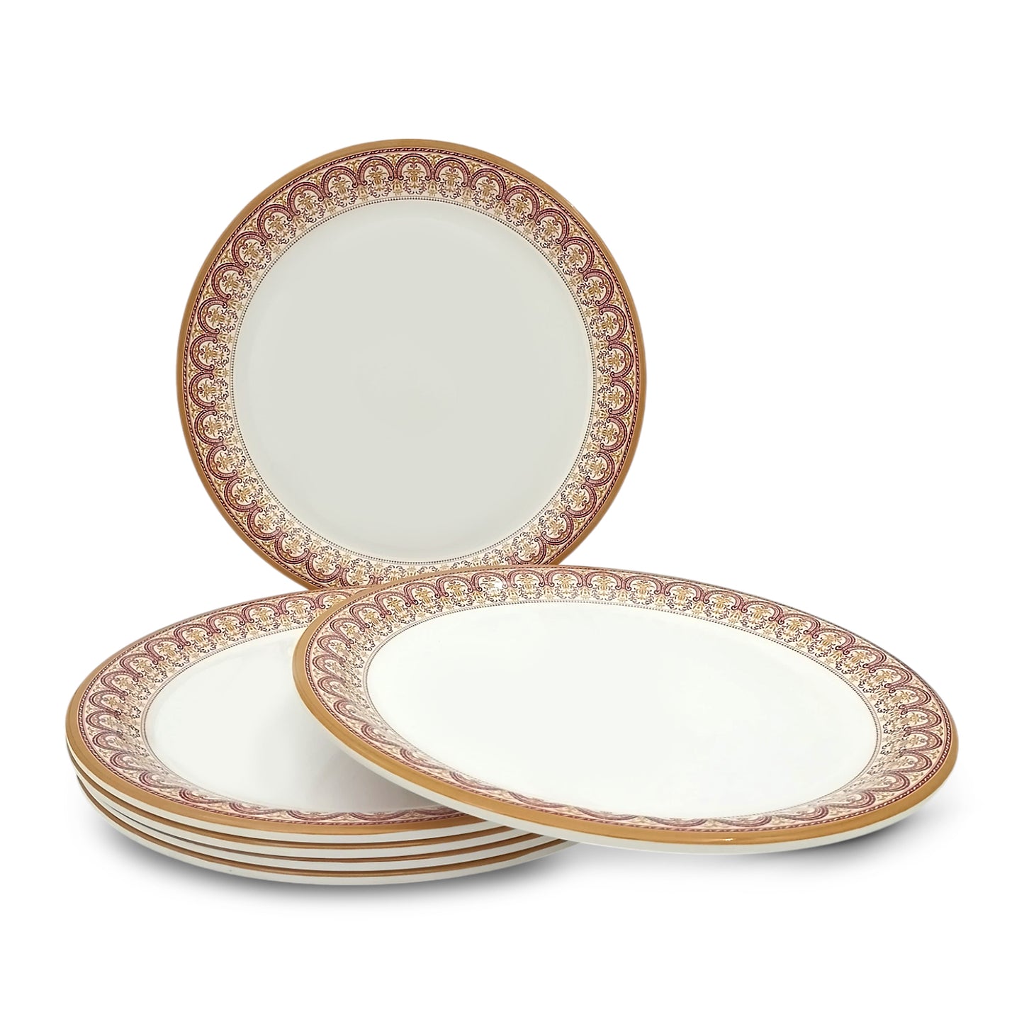 SUPERWARE | Pure Melamine | Dinner plate Set - Vintage Maroon (11.0") | 6 Nos. | Stain Free, Glazed Finish
