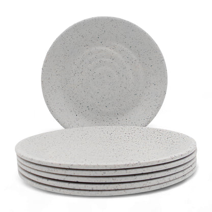 SUPERWARE | Pure Melamine | Round Dinner Plate Set - White Sand (11.0") | 6 Nos.| Stain Free, Glazed Finish
