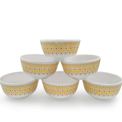 SUPERWARE | Pure Melamine | Katori Set - Platinum (3.5") | 6 Nos.| Stain Free, Glazed Finish