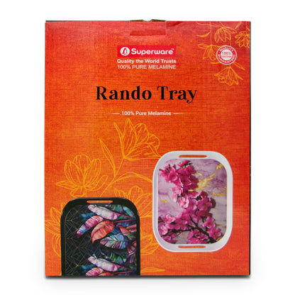 SUPERWARE | Pure Melamine | Rando Tray Set - Herb Tea | Set Of 3 Pcs.| Stain Free, Glazed Finish
