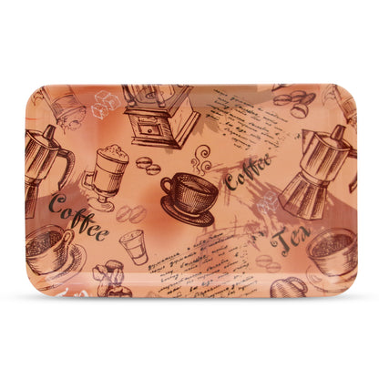 SUPERWARE | Pure Melamine | Retro Tray Set - Coffee House | Set Of 3 Pcs.| Stain Free, Glazed Finish